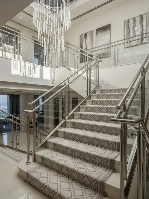 Custom luxury stair carpet in Dubai penthouse1