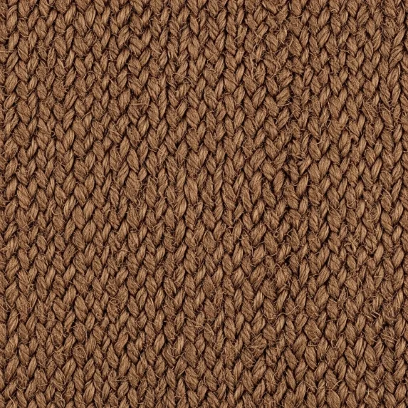 Dark brown sisal carpet texture showing natural woven fibers for stair carpet color selection