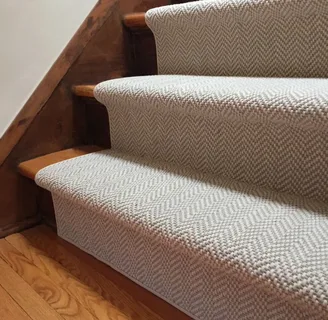 Polyester stair carpet installation for family home