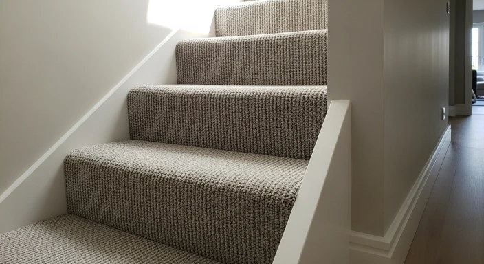 neutral earth tones with subtle textured pattern wall to wall