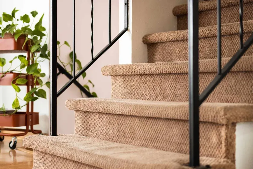 Nylon stair carpet installed in a Dubai home show durable wall