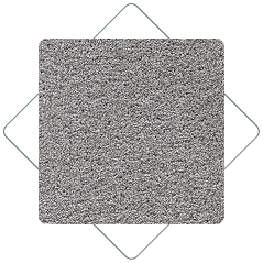 Charcoal grey textured carpet swatch set inside a diamond