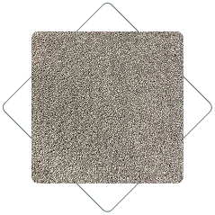 Light grey or taupe textured carpet swatch set inside a diamond