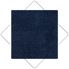 Navy Blue carpet swatch set inside a diamond outline.