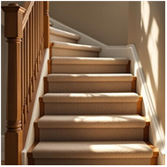 Textured polypropylene stair carpet runner for durable, stylish staircase flooring.